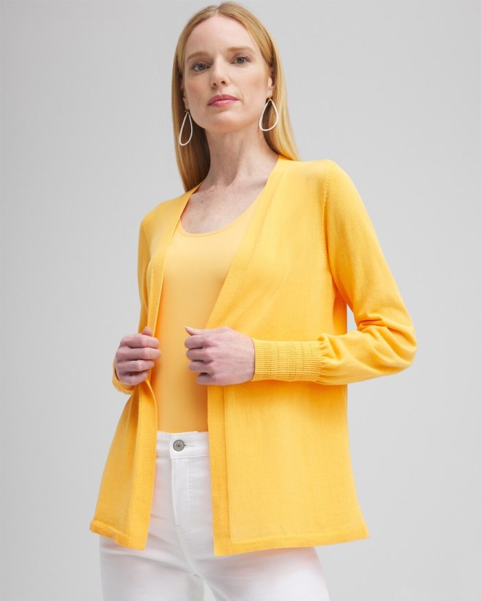 Women's Summer Romance Topper Cardigan - Mango Sorbet - Click Image to Close