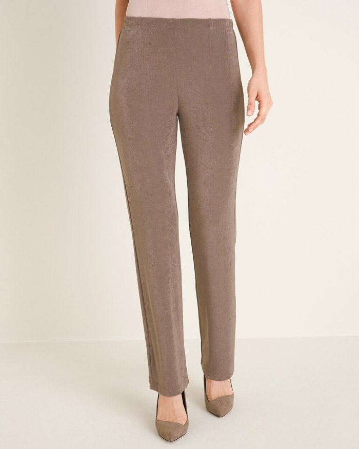 Women's Travelers Classic No Tummy Pants - Deep Taupe - Click Image to Close