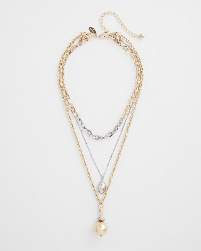 Women's Convertible Mixed Metal Necklace - Mixed Metals