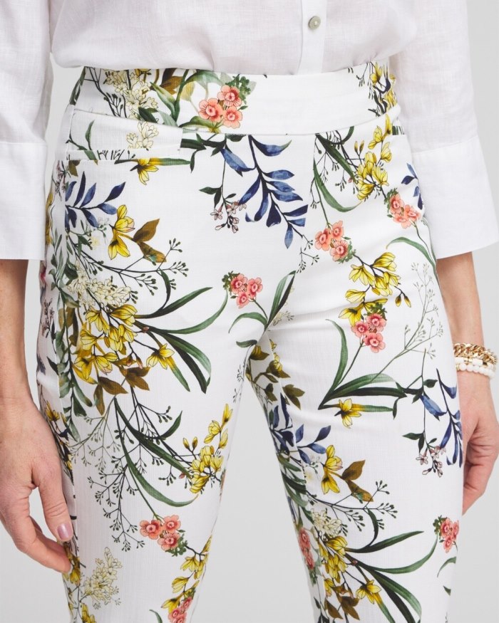 Women's Brigitte Floral Slim Cropped Pants - Alabaster