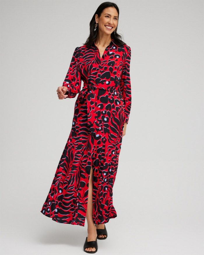 Women's Mixed Heart Print Shirt Dress - Black