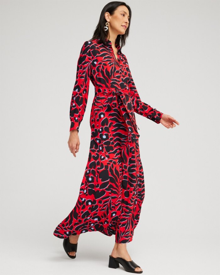 Women's Mixed Heart Print Shirt Dress - Black