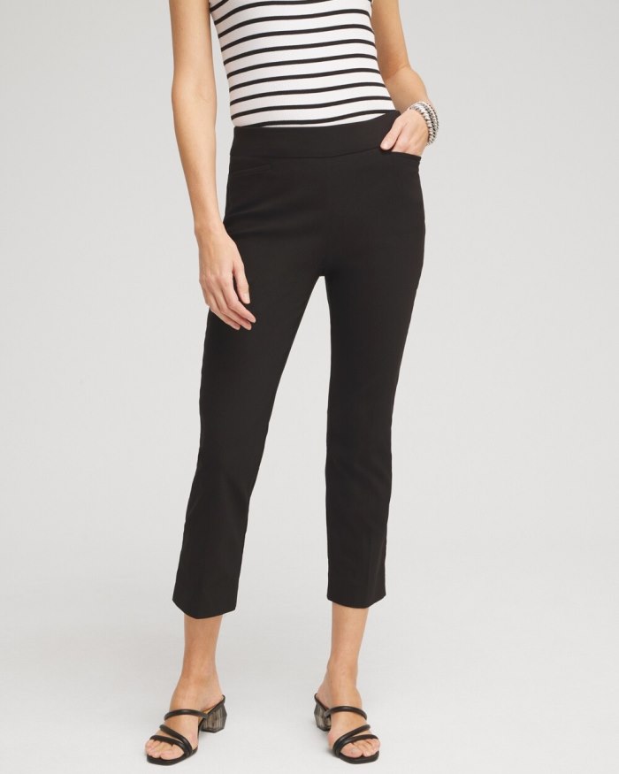 Women's Brigitte Slim Cropped Pants - Black - Click Image to Close