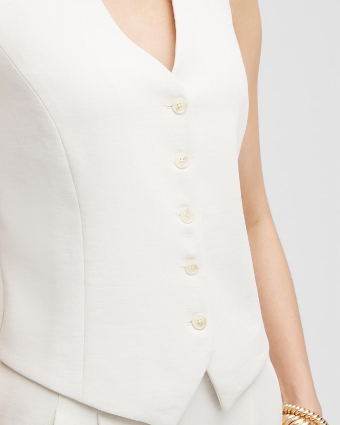 Women's Black Label Shirt Vest - Fresh Cream