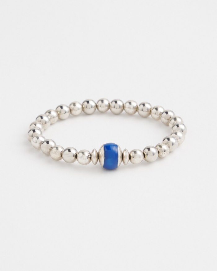 Women's Blue Hero Beaded Stretch Bracelet - Intense Azure