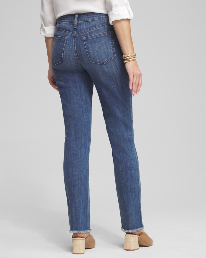 Women's Girlfriend Fray Hem Jeans - Royal Street Indigo