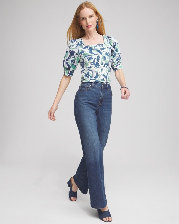 Women's Floral Square Neck Top - Twisted Ivy