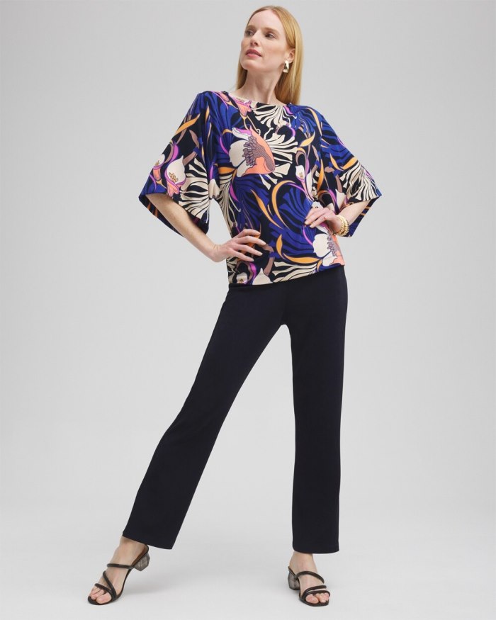 Women's Travelers Floral Kimono Sleeve Top - Travelers India Ink