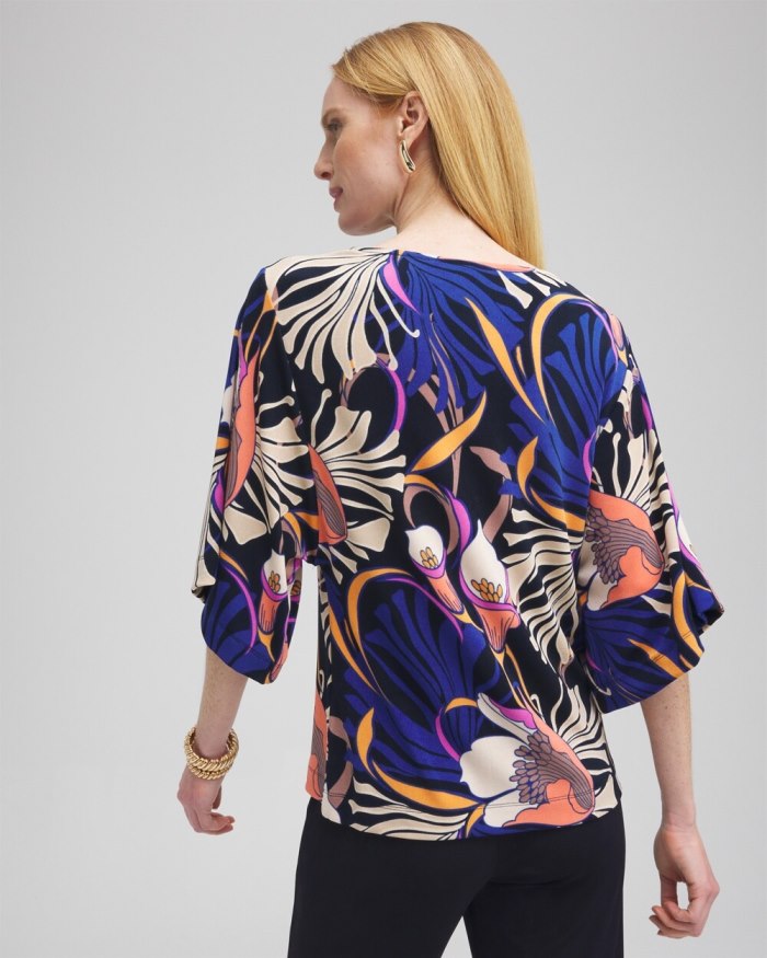 Women's Travelers Floral Kimono Sleeve Top - Travelers India Ink