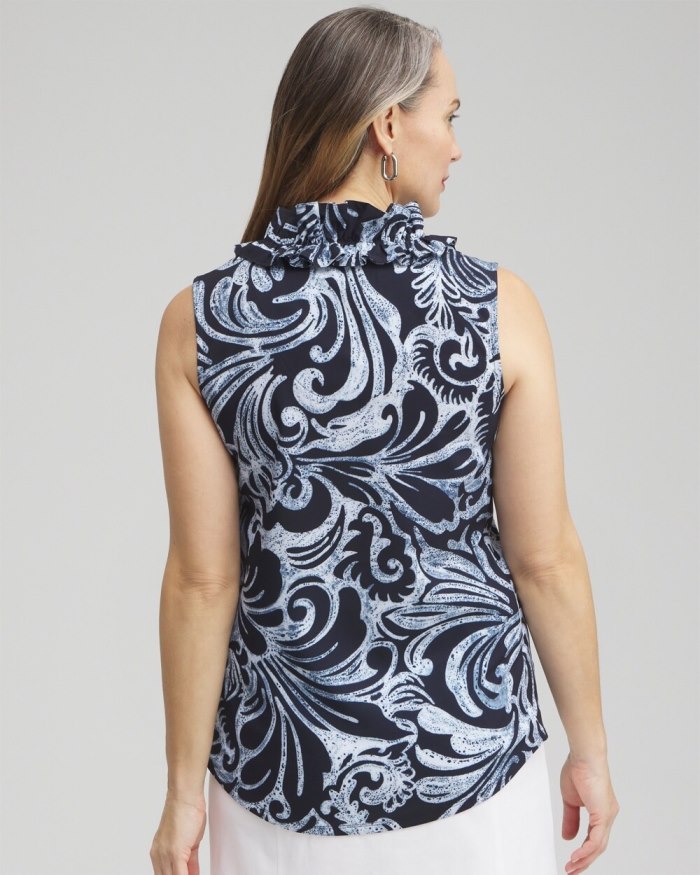 Women's Zenergy Neema Paisley Ruffle Tank - Classic Navy