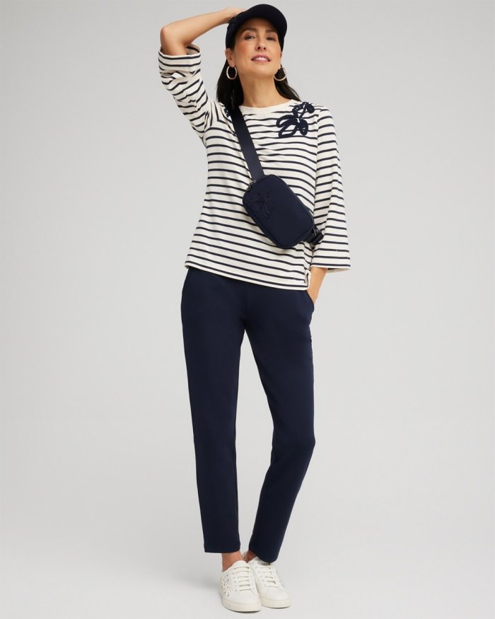 Women's Zenergy Soutache Stripe Pullover - Classic Navy