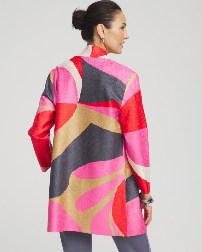 Women's Travelers Collection Abstract Crushed Jacket - Watermelon Punch