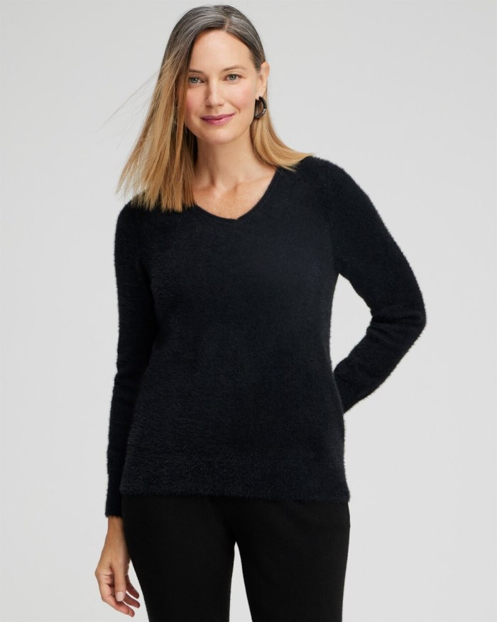 Women's Zenergy Eyelash Sweater - Black