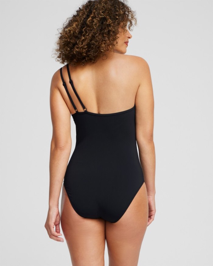 Women's Gottex One Shoulder Swimsuit - Black