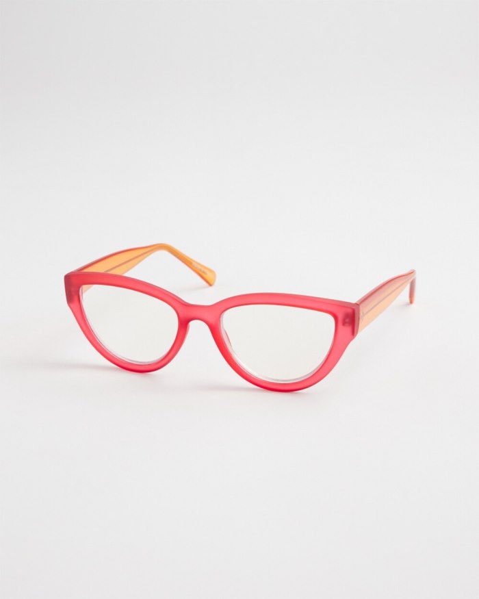 Women's Orange Cateye Readers - Orange - Click Image to Close