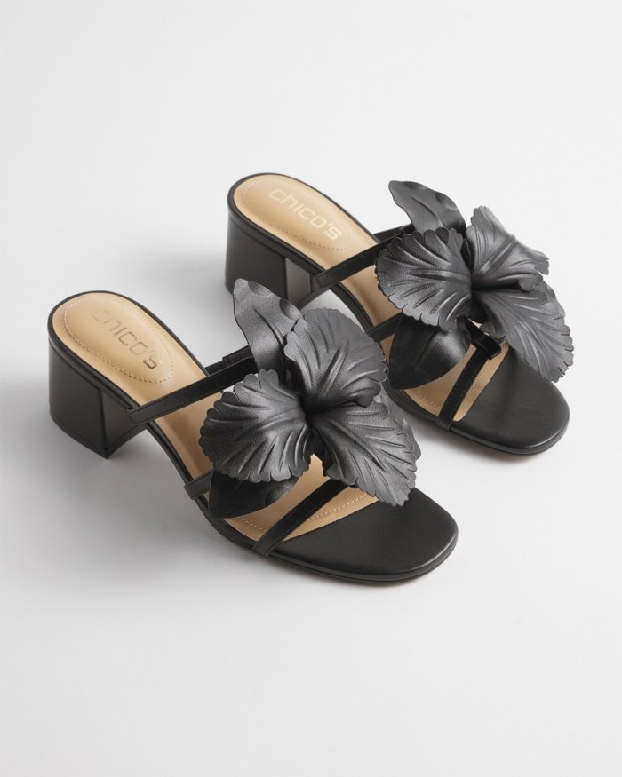 Women's Floral Heels - Black