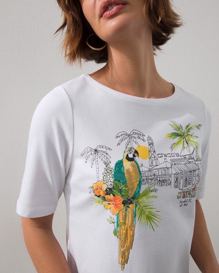 Women's Sanibel Periwinkle Place Tee - Alabaster