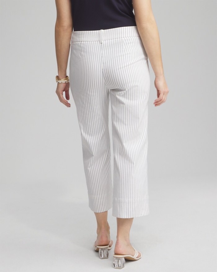 Women's Stripe Trapunto Cropped Pants - Alabaster/Blue