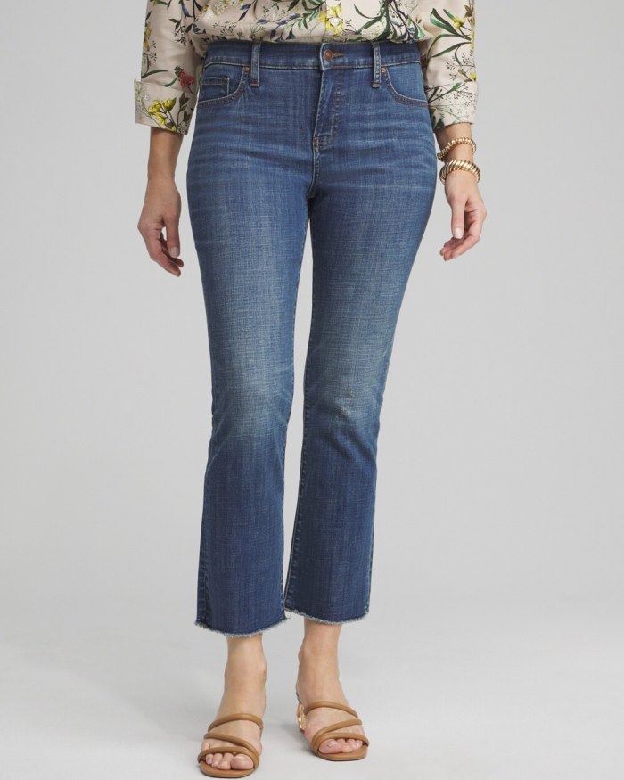 Women's Girlfriend Fray Hem Kick Flare Jeans - Royal Street Indigo