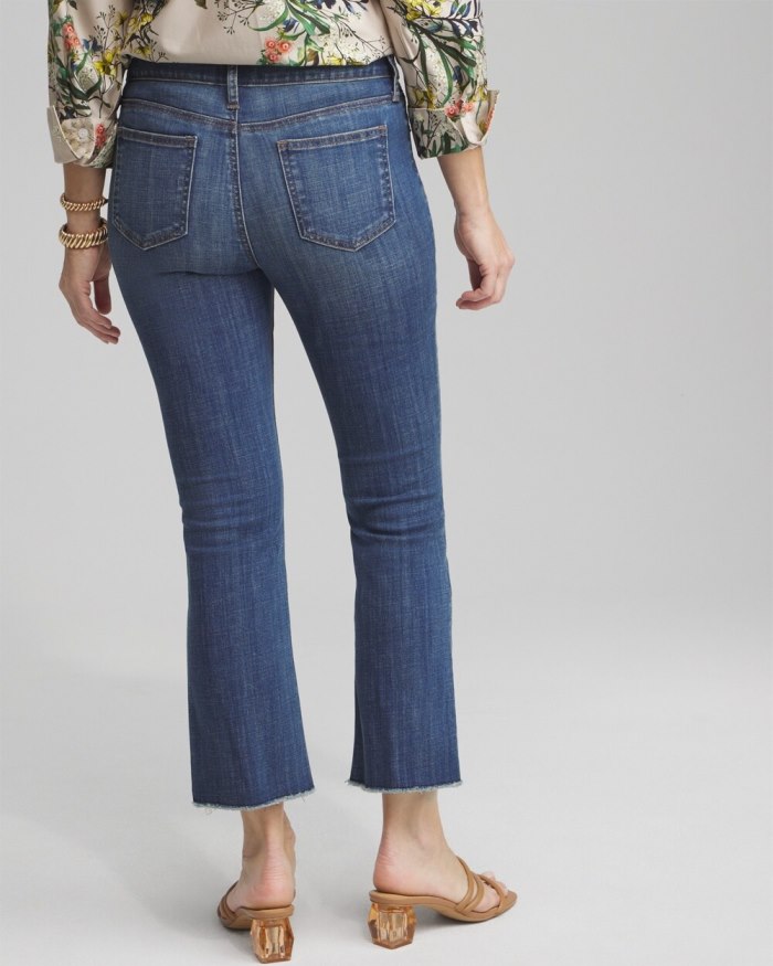 Women's Girlfriend Fray Hem Kick Flare Jeans - Royal Street Indigo