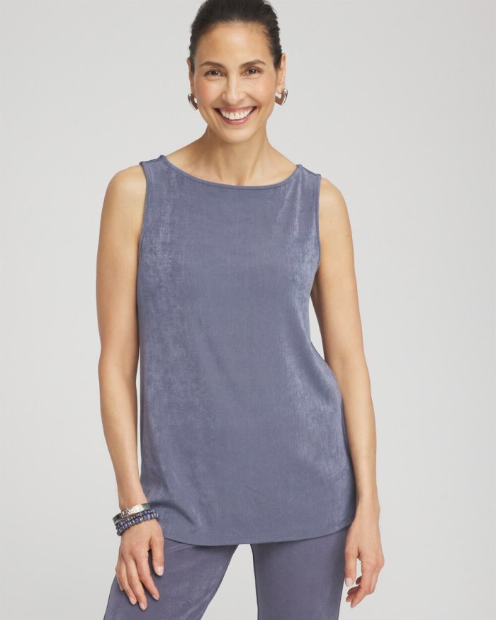 Women's Travelers Side Slit Tank - Soft Slate