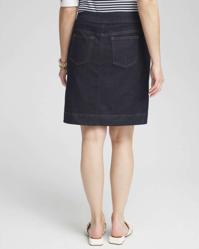 Women's Button Detail Pull-on Denim Skort - CRESTONE PEAK RINSE