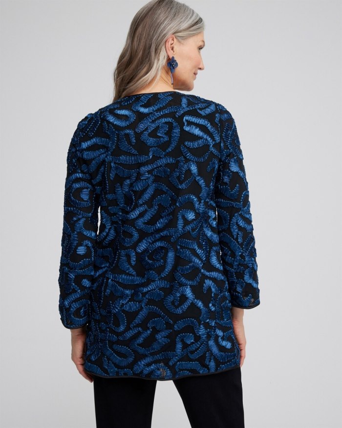 Women's Travelers Collection Embroidered Jacket - Azores Blue