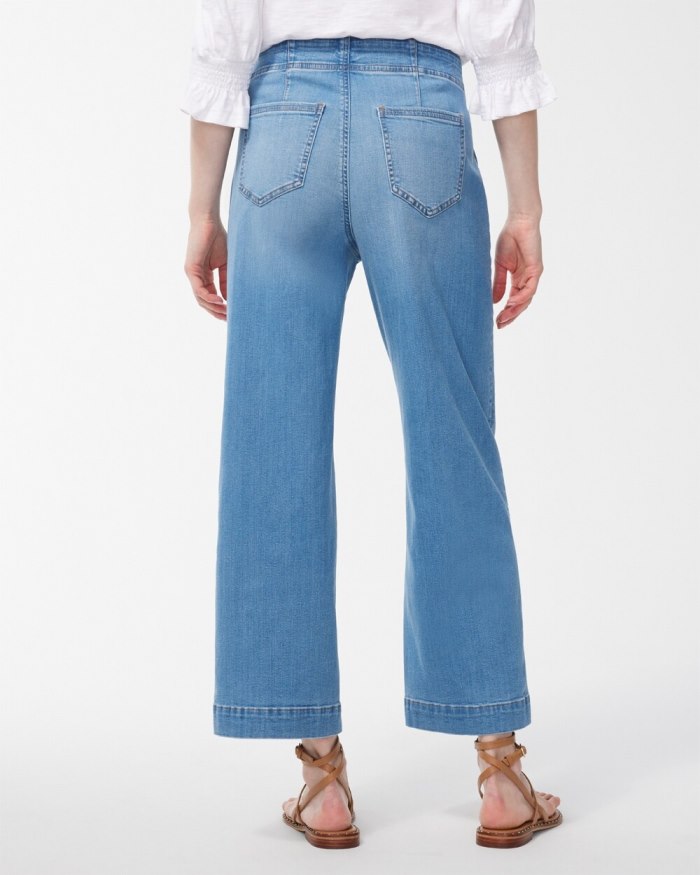 Women's Pull-On Wide Leg Ankle Jeans - Amilla Indigo