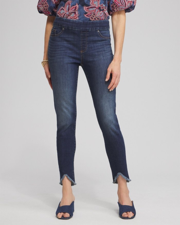 Women's Tulip Hem Pull-on Ankle Jeggings - Naples Indigo - Click Image to Close