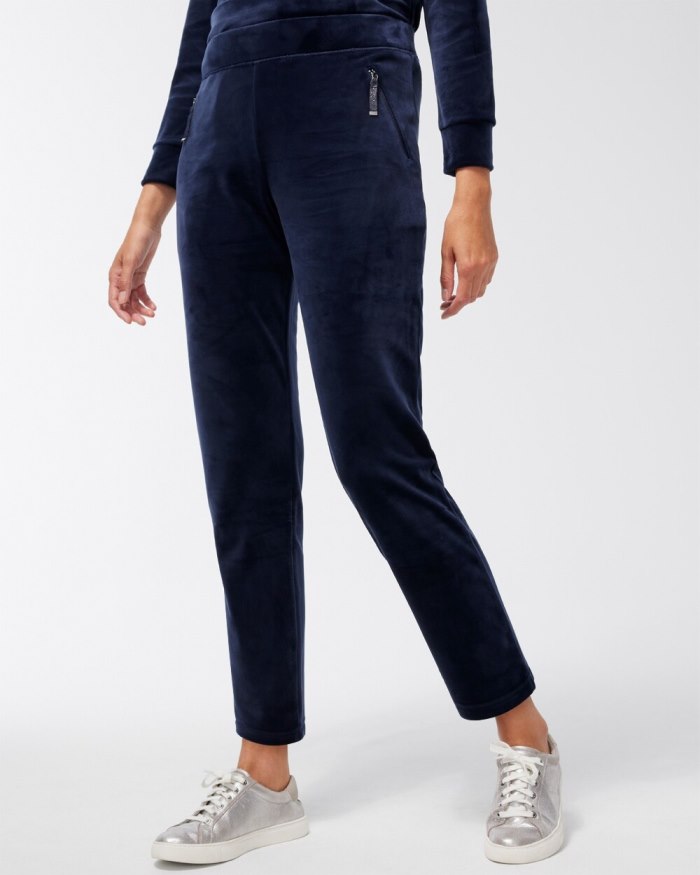 Women's Zenergy Velour Zip Pocket Pants - Classic Navy