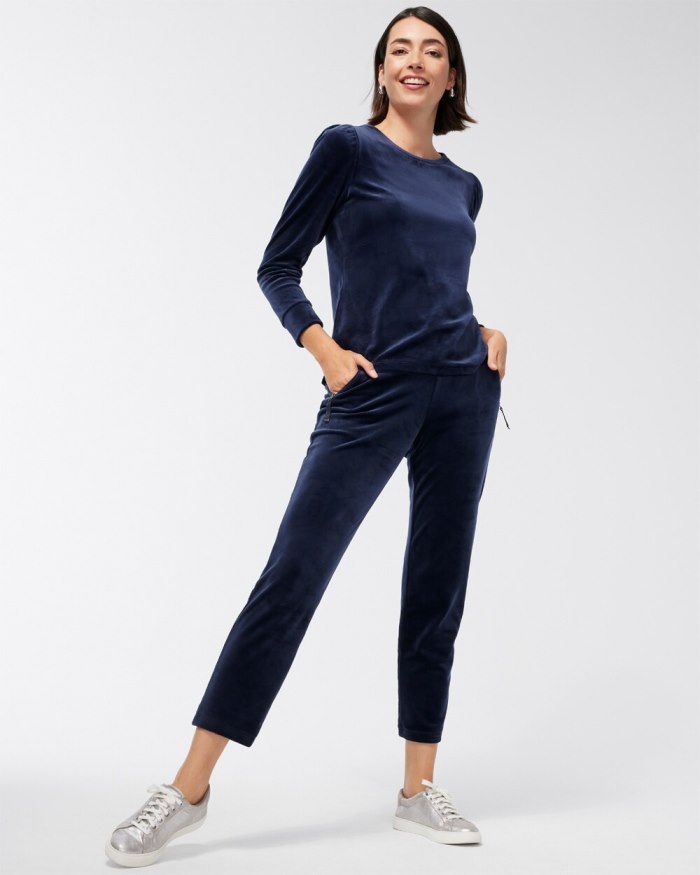 Women's Zenergy Velour Zip Pocket Pants - Classic Navy