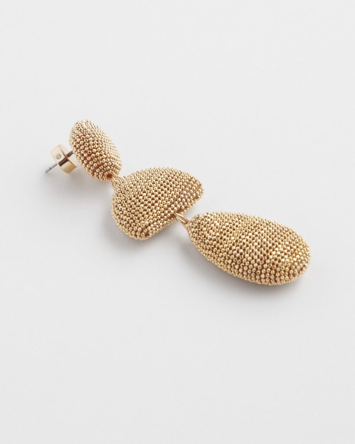 Women's Gold Tone Linear Drop Earrings - Gold