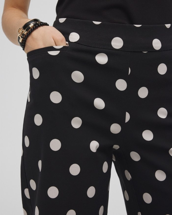 Women's Brigitte Polka Dot Wide Leg Pants - Black