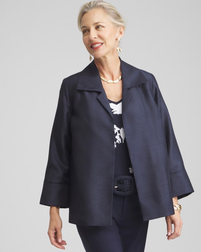 Women's Shantung Topper - Classic Navy