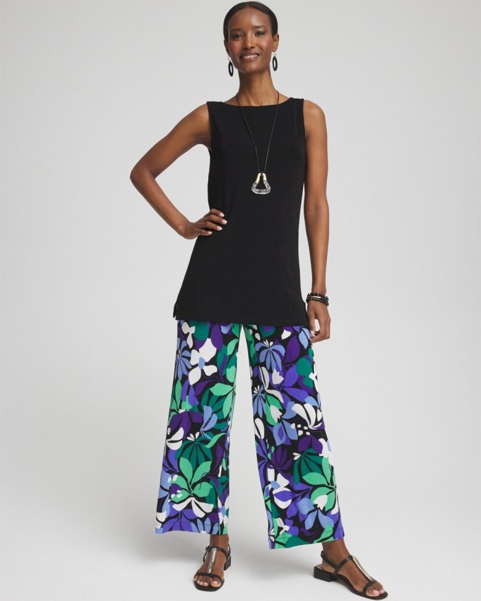 Women's Travelers Floral Cropped Pants - Purple Nightshade