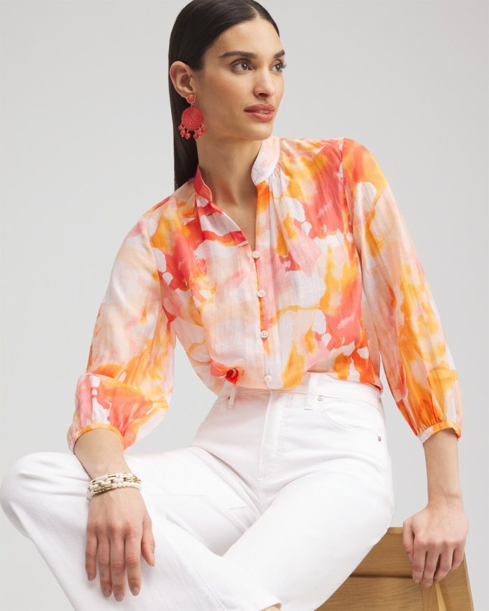 Women's Watercolor Shirt - Alabaster