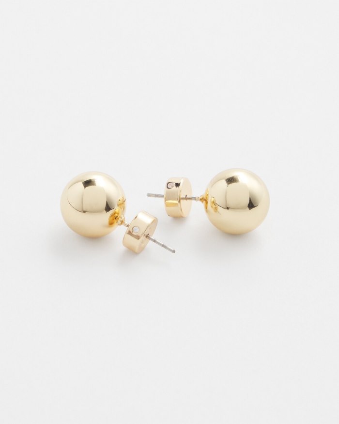 Women's Gold Tone Stud Earrings - Gold