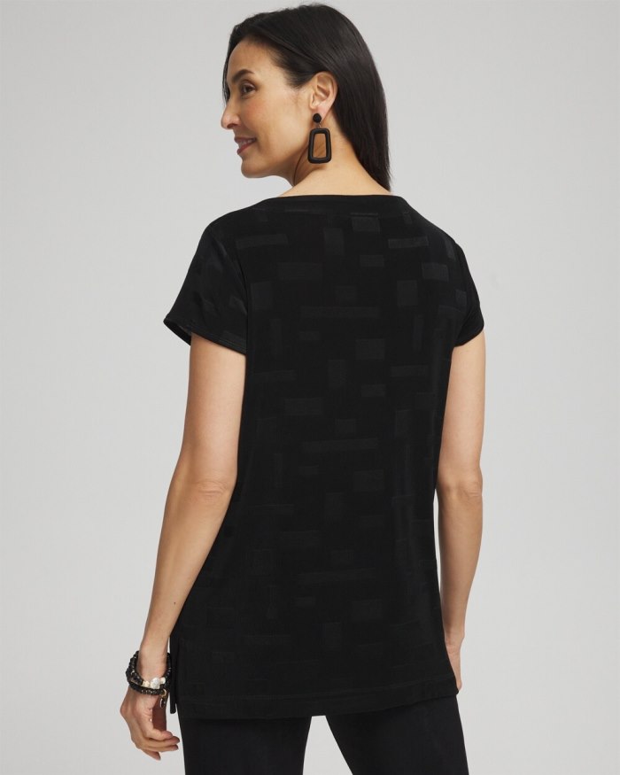 Women's Travelers Jacquard Cap Sleeve Tunic - Travelers Black