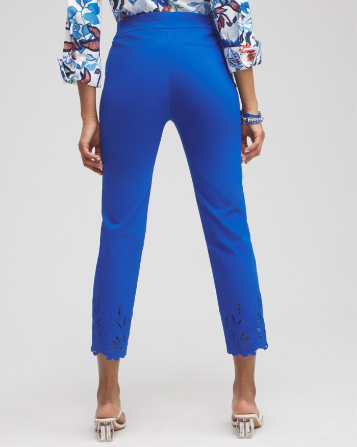 Women's Brigitte Embroidered Slim Cropped Pants - Intense Azure