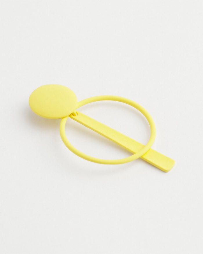 Women's Yellow Clip-on Drop Hoops - Soft Buttercup