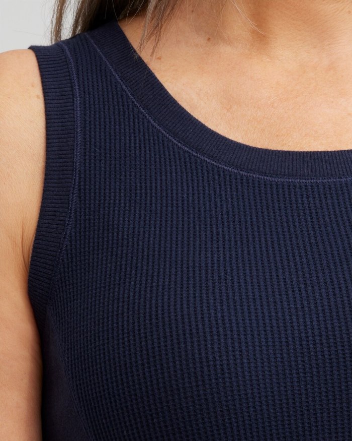 Women's Zenergy Waffle Knit Tank - Classic Navy