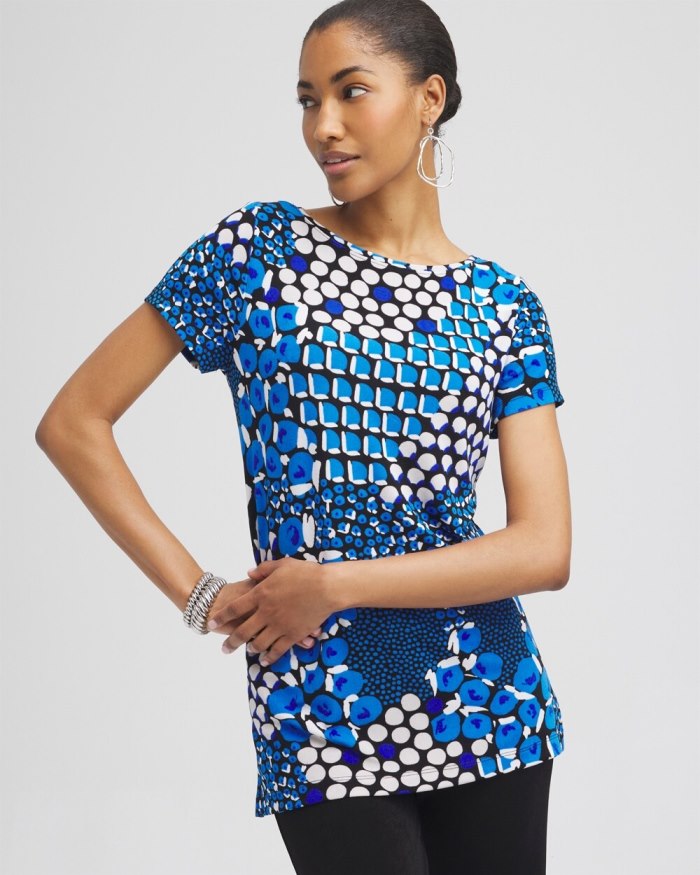 Women's Travelers Mixed Dots Tunic - Intense Azure