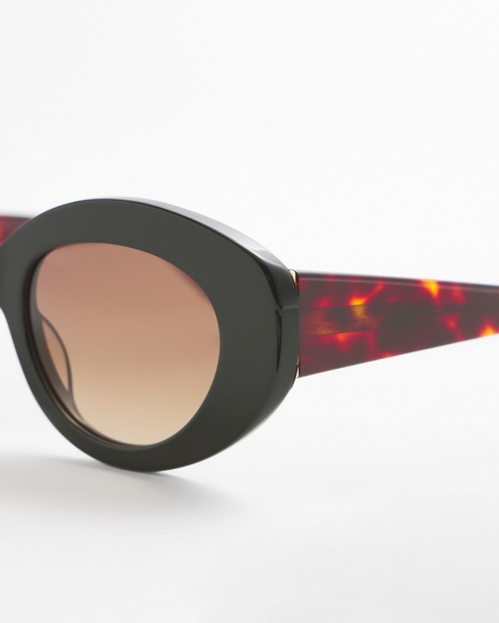 Women's Black & Tort Print Sunglasses - Black