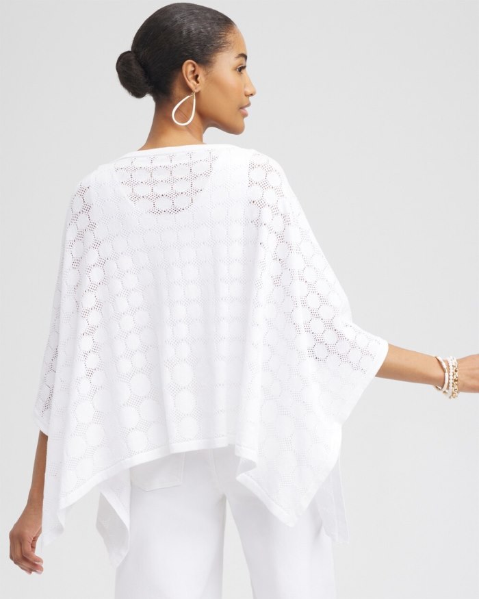 Women's Circle Knit Poncho - Alabaster