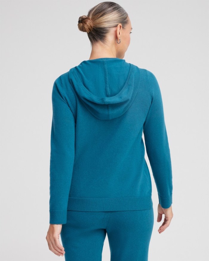 Women's Zenergy Luxe Cashmere Blend Hooded Sweater - Moonlit Teal