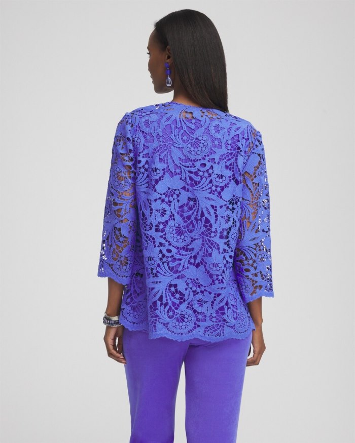 Women's Travelers Collection Lace Jacket - Purple Nightshade