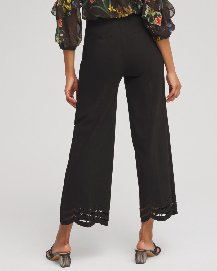 Women's Juliet Eyelet Hem Culottes - Black