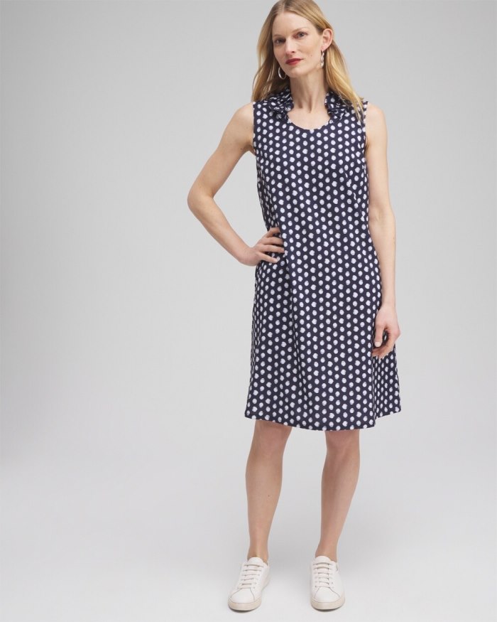 Women's Zenergy Neema UPF Dot Ruffle Dress - Classic Navy