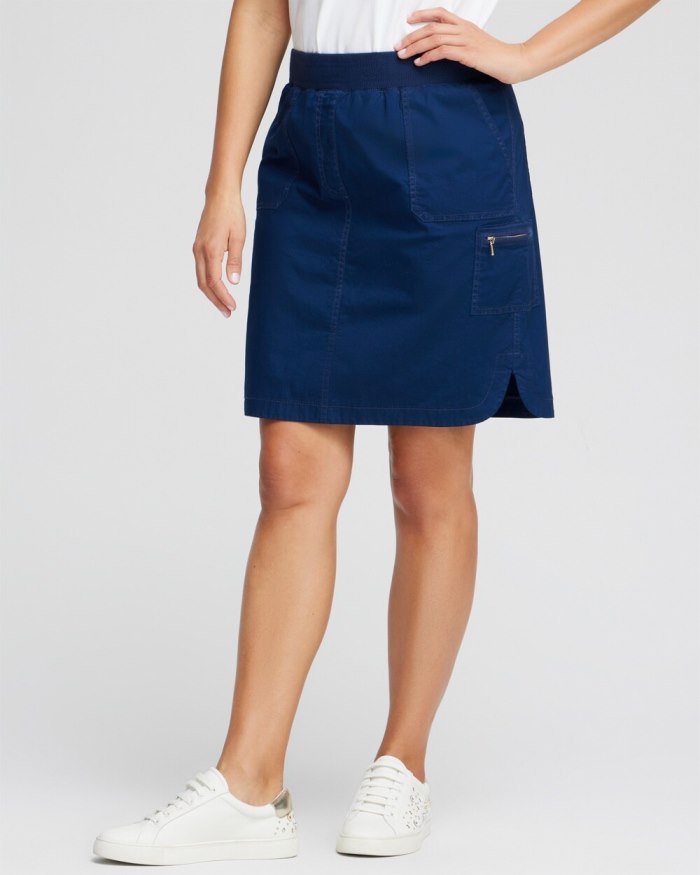 Women's Poplin Ribbed Skort - Victory Blue