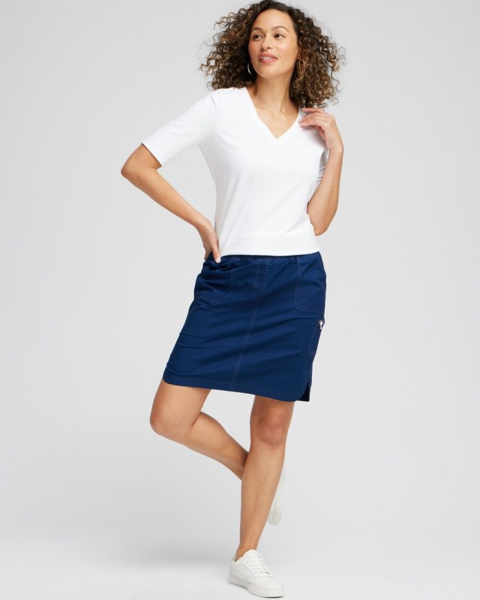 Women's Poplin Ribbed Skort - Victory Blue